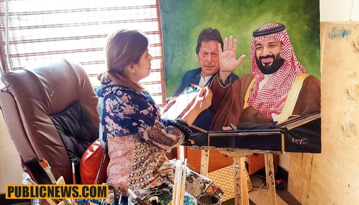 رابعہ ذاکر نے عمران خان، محمد بن سلمان کی مزید پینٹنگز بنا لیں