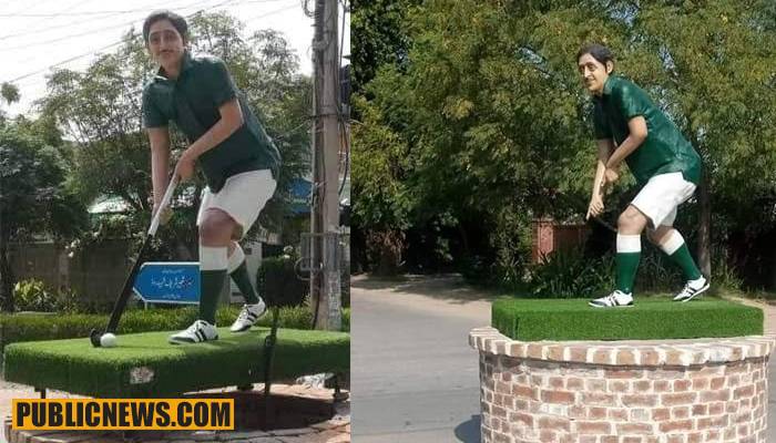 چور اولمپیئن سمیع اللہ خان کے مجسمے کی گیند کے بعد ہاکی بھی لے اڑے