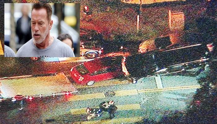 ہالی ووڈ اداکار آرنلڈ شوارزنیگر کی گاڑی کو خوفناک حادثہ