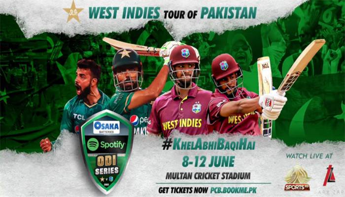 پاکستان اور ویسٹ انڈیز سیریز، پہلا ون ڈے 8 جون کو کھیلا جائے گا