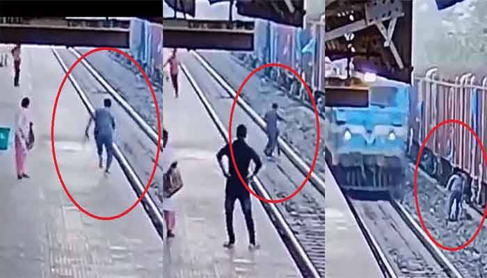 انڈین ریلوے ملازم نے جان خطرے میں ڈال کر ایک شخص کی جان بچالی
