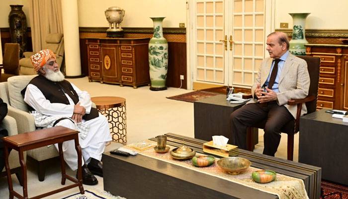 وزیر اعظم سے فضل الرحمان کی ملاقات، پی ٹی آئی کارکنوں کے ریاستی اداروں پر حملے کی مذمت
