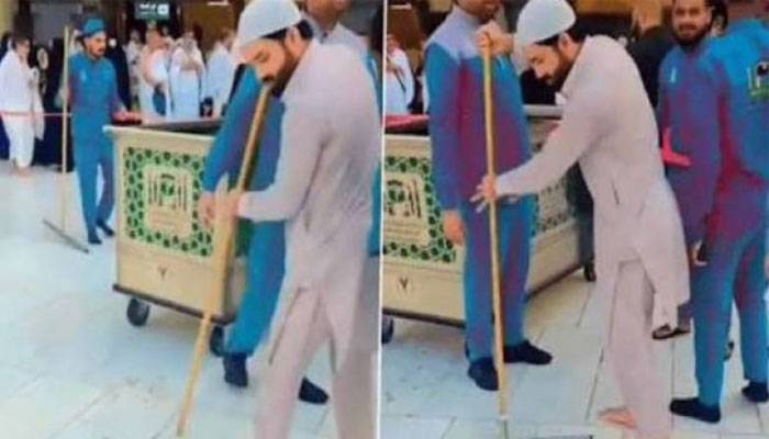 قومی ٹیم کے بیٹر محمد رضوان کی مسجد الحرام میں صفائی کرنے کی ویڈیو وائرل