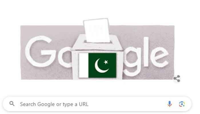 پاکستان میں عام انتخابات کے موقع پر گوگل نے بھی اپنا ڈوڈل تبدیل کر دیا 