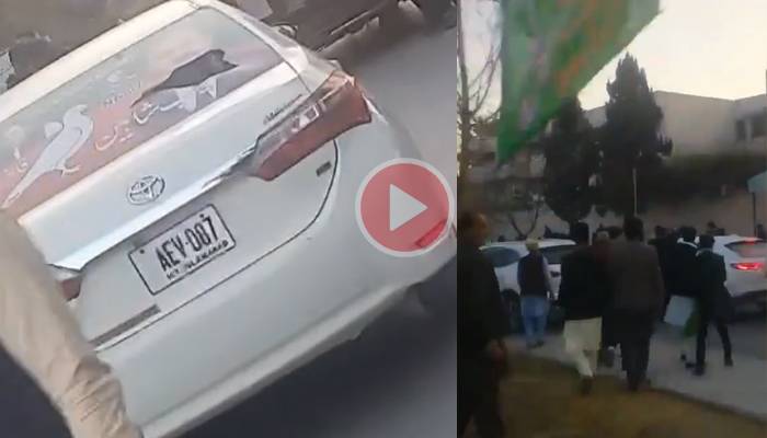  شعیب شاہین کی گاڑی پر لیگی کارکنوں نے دھاوا بول دیا، ویڈیو دیکھیں