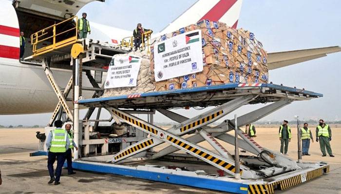 الخدمت فاؤنڈیشن کی غزہ متاثرین کیلئے امدادی سامان کی چھٹی کھیپ مصر پہنچ گئی