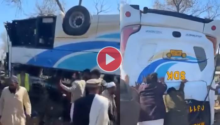 افسوسناک خبر، موٹروے پر مسافر بس الٹ جانے سے جانی نقصان، ویڈیو آگئی