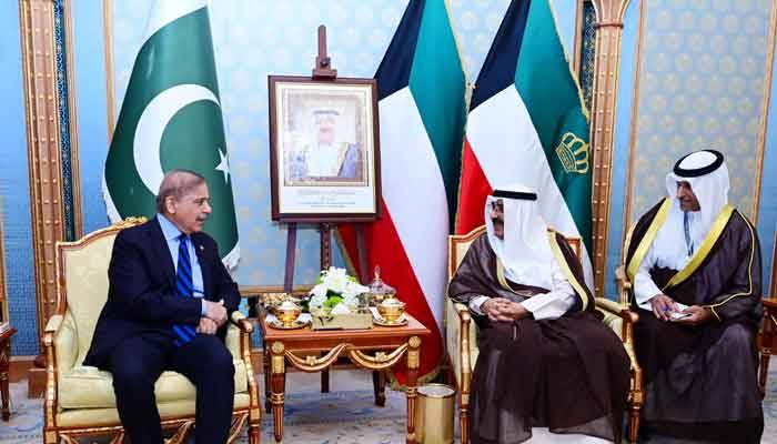 وزیر اعظم  کی امیر کویت سے ملاقات،  علاقائی صورتحال بالخصوص غزہ بحران  پر تبادلہء خیال