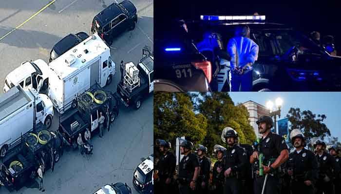 سان فرانسسکو پولیس کا  یونیورسٹی آف کیلے فورنیا لاس اینجلس پردھاوا ، درجنوں طلبا گرفتار