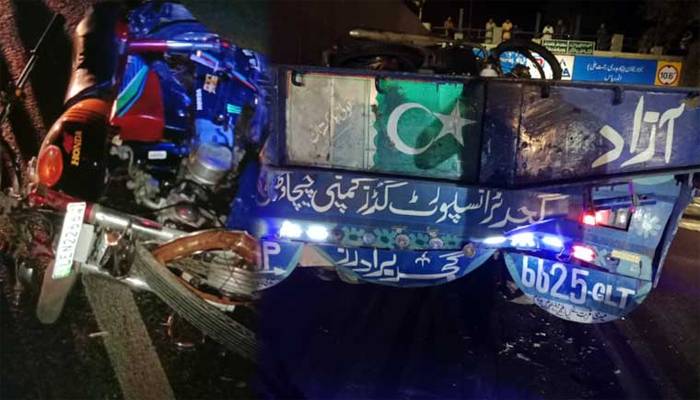لاہور: کینال روڈ پر موٹرسائیکل کی ٹرالر سےٹکر، 2 نوجوان جاں بحق، ایک زخمی