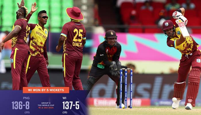 T20 ورلڈکپ 2024 : ویسٹ انڈیز نے پاپوا نیو گنی کو ہرا دیا