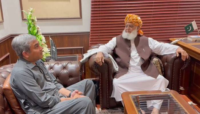 وزیرداخلہ محسن نقوی کی مولانافضل الرحمان سے ملاقات، نیک خواہشات کا اظہار