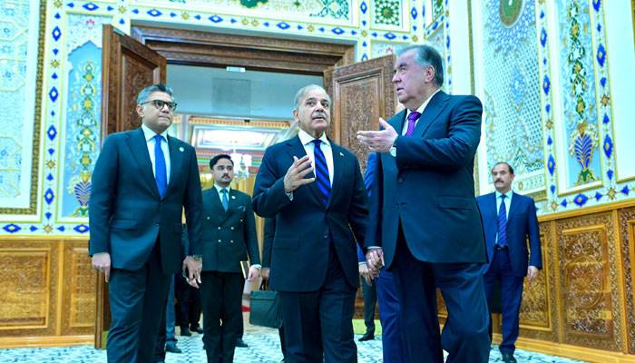 وزیر اعظم کا دوشنبہ میں قصرِ نوروز کا دورہ،تاجک صدر نے پرتپاک استقبال کیا