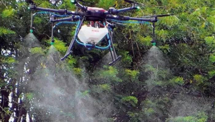 dengue spray by drone in new delhi