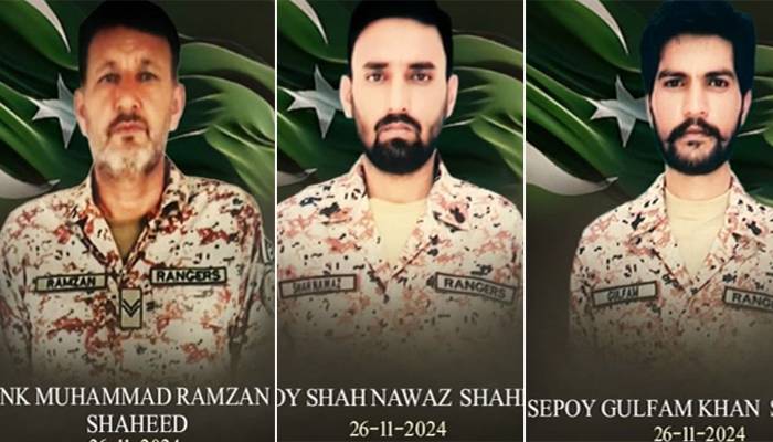 احتجاج کے دوران شہید ہونیوالے رینجرز اہلکاروں کی نماز جنازہ ادا