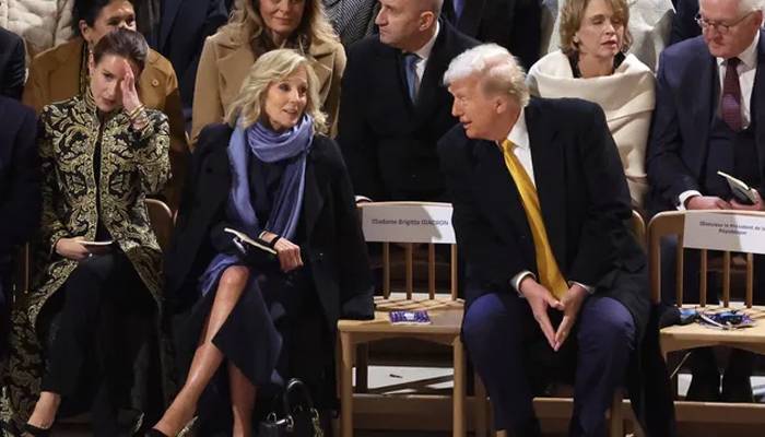 jil & trump in opening ceremony of notre dam