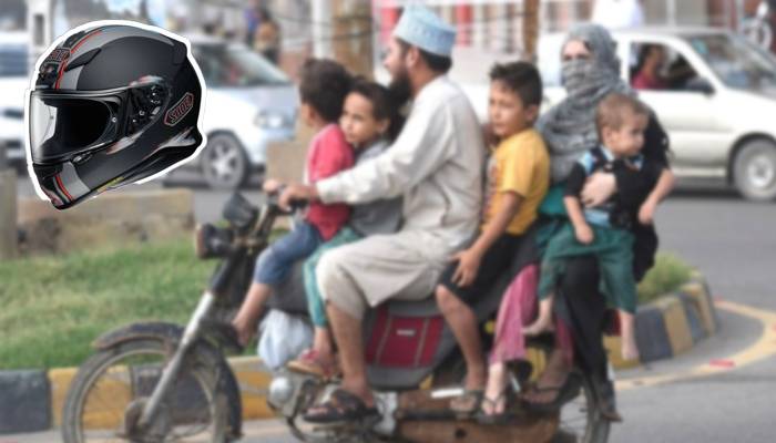 اب موٹرسائیکل پربیوی،بچوں کیلئے بھی ہیلمٹ لازمی قرار