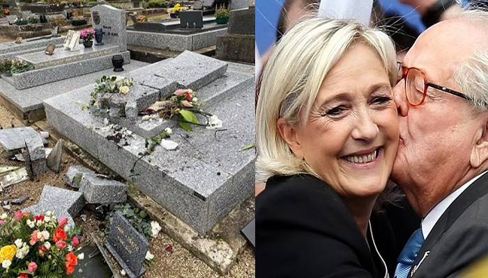 Far-right French politician Jean-Marie Le Pen's grave is 'smashed