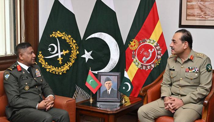 آرمی چیف سے مالدیپ کے  چیف آف ڈیفنس فورسز کی ملاقات، اہم امور پر بات چیت