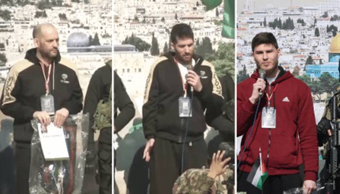 israeali hostages Iair Horn, Sagui and Alexander released by hamas after 498 days