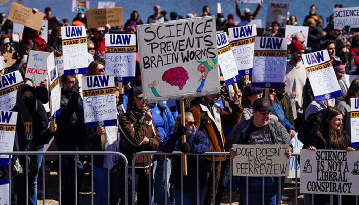 Scientists rally in US cities to protest Trump cuts and attack on science