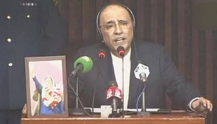 پارلیمنٹ کا مشترکہ اجلاس، صدر مملکت کے خطاب کے موقع پر اپوزیشن کا شور شرابہ