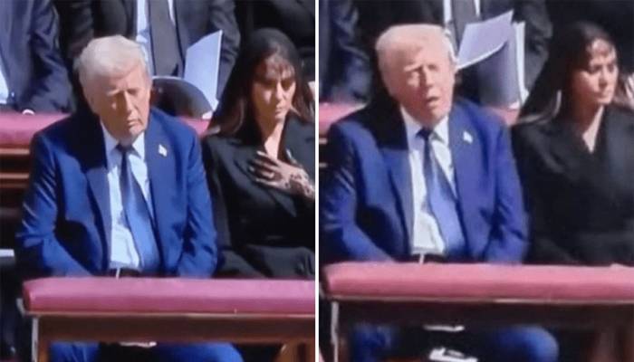 پوپ فرانسس کی آخری رسومات، ڈونلڈ ٹرمپ کی غنودگی کی تصویر وائرل