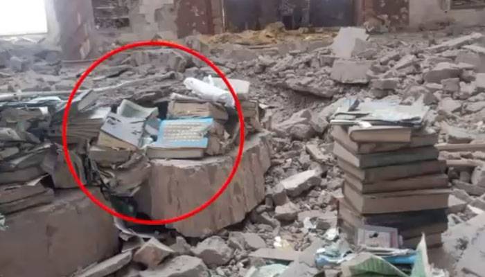 بھارت کے بزدلانہ اور بلا اشتعال حملے سے مسجد شہید 