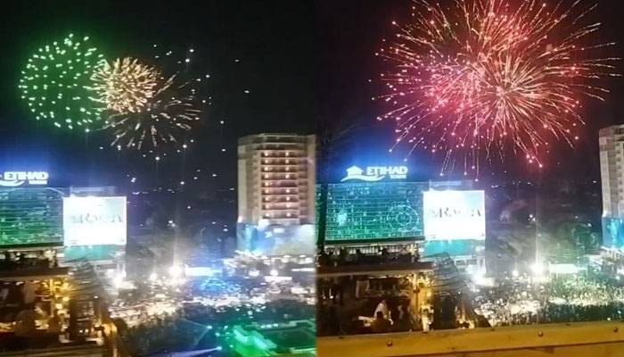 ن  لیگ کا لبرٹی چوک میں پاک فوج سے اظہار یکجہتی کیلئے فتح کا جشن ،شاندار آتش بازی 