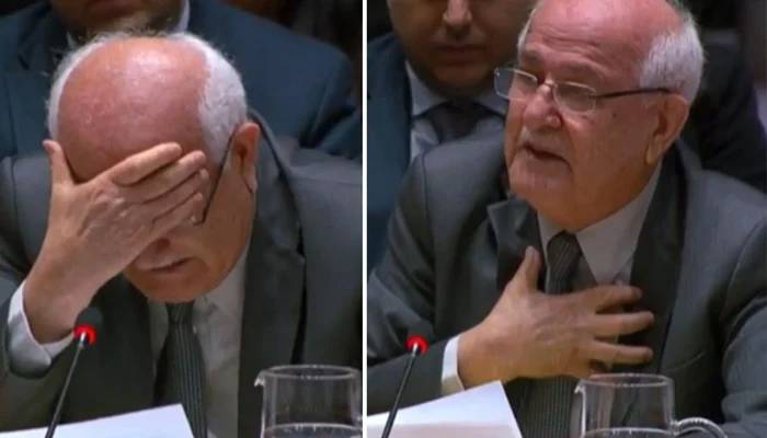 اقوام متحدہ میں فلسطینی مندوب غزہ کی حالت زار بیان کرتے آبدیدہ