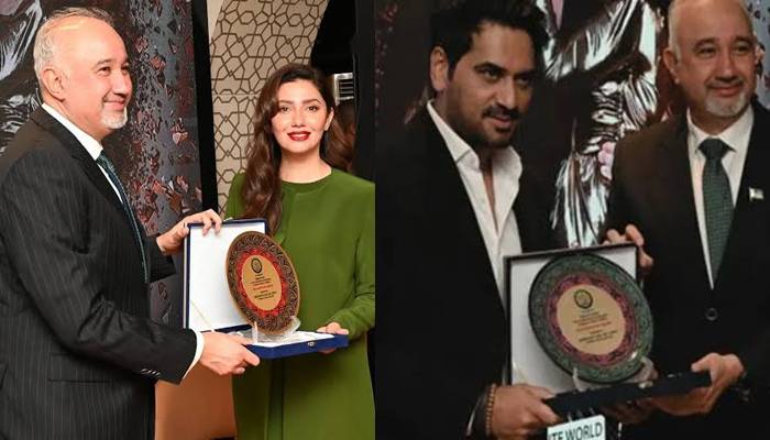 دبئی میں ماہرہ خان اور ہمایوں سعید کو ایوارڈ سے نواز دیا گیا