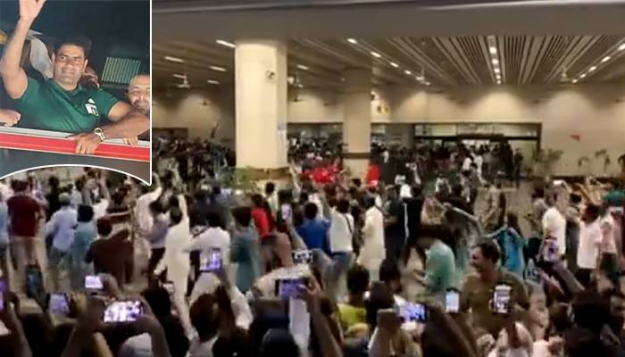 قومی ہیرو ارشد ندیم وطن واپس پہنچ گئے، لاہور ایئرپورٹ پر فقیدہ المثال استقبال
