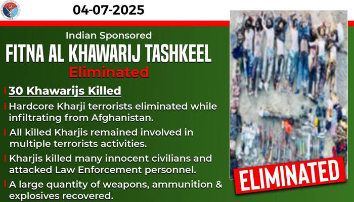  افغانستان سے در اندازی کی کوشش ناکام، بھارتی حمایت یافتہ 30 دہشت گرد ہلاک