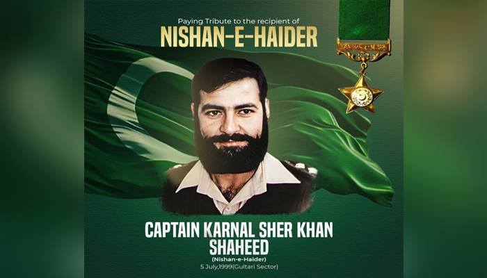 کیپٹن کرنل شیر خان شہید نشان حیدر کی آج 26 ویں برسی منائی جا رہی ہے