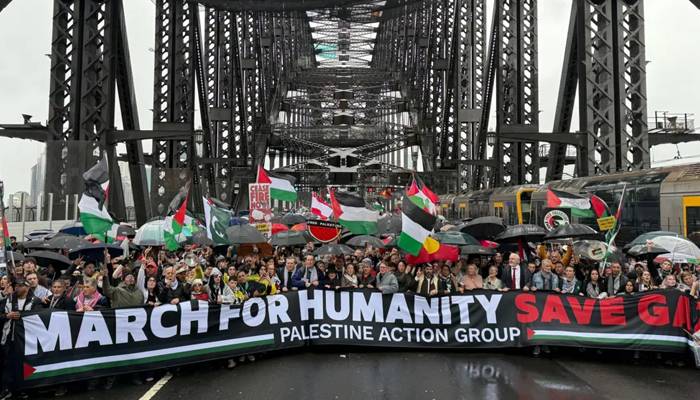  سڈنی: فلسطین کے حق میں بڑا احتجاج، ہاربر برج پر عوام کا  سمندر  ، ویڈیو وائرل