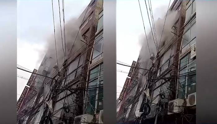 لاہور: شاہ عالم مارکیٹ گل پلازہ میں آگ لگ گئی