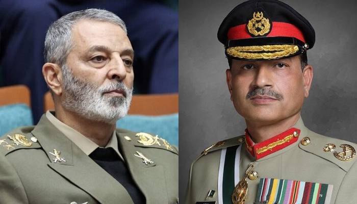 سربراہ ایرانی فوج کا فیلڈ مارشل عاصم منیر سے ٹیلیفونک رابطہ،سرحدوں پر دہشتگردی ختم کرنے پراتفاق