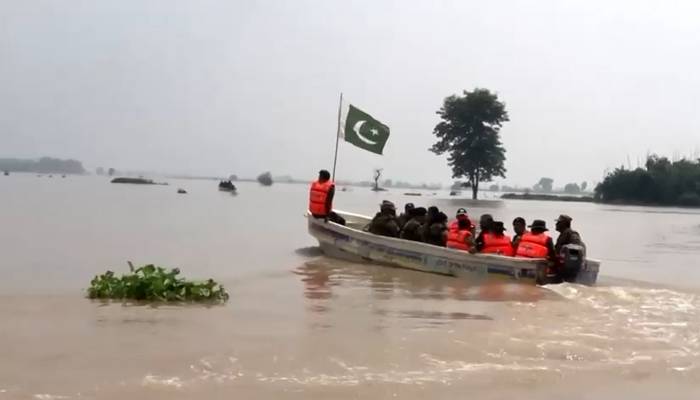 صوبہ پنجاب  کے سیلاب سے متاثرہ علاقوں میں پاک فوج کا ریسکیو اینڈ ریلیف آپریشن جاری