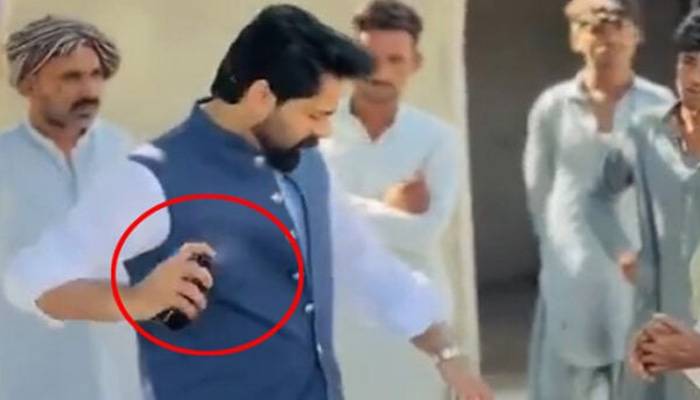 لیگی ایم پی اے کی سیلاب متاثرین سے ملاقات سے قبل پرفیوم چھڑکنے کی ویڈیو وائرل