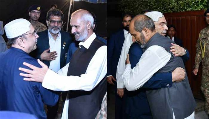 صدرمملکت کی میجر عدنان اور میجر سید معیزشہیدکے گھر آمد، اہلخانہ سے تعزیت