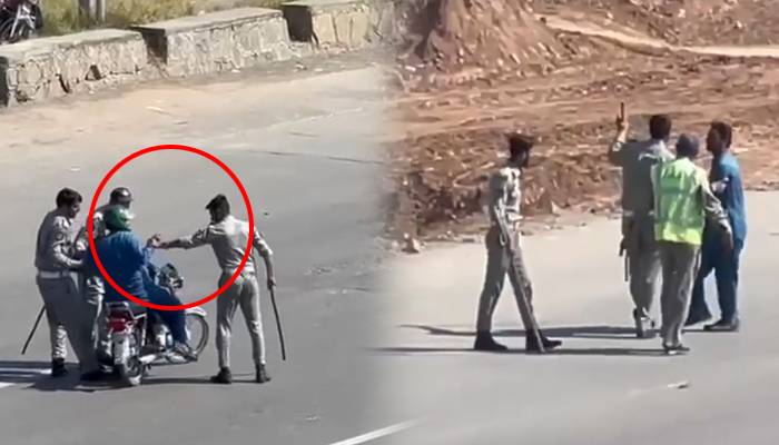  موٹر سائیکل سوار  کے ساتھ تلخ کلامی کرنے پر  ٹریفک آفیسرز معطل