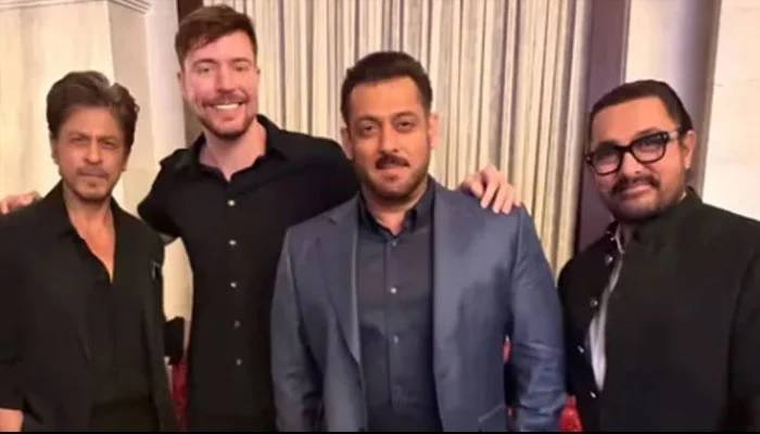مسٹر بیسٹ کی بالی ووڈ کے تینوں خانز کیساتھ تصویر نے سوشل میڈیا پر طوفان برپا کر دیا