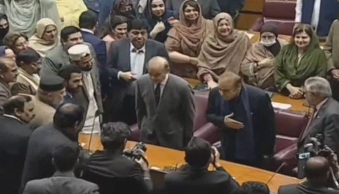 قومی اسمبلی اجلاس،وزیر اعظم اور نواز شریف کی ایوان آمد، لیگی اراکین کے شیر آیا کے نعرے