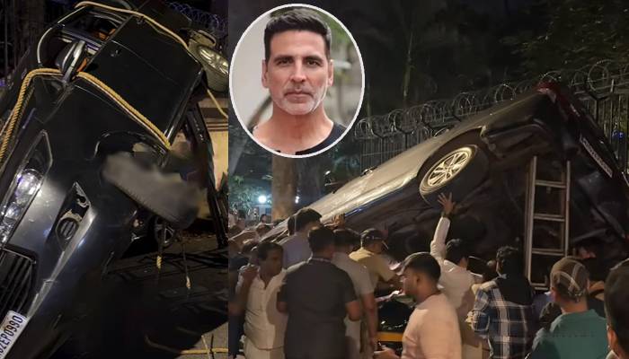 بالی ووڈ اداکار اکشے کمار کی سکیورٹی گاڑی حادثے کا شکار ہوگئی
