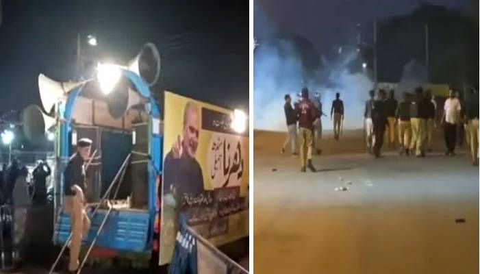 کراچی: جماعت اسلامی کے دھرنے پر پولیس کی شیلنگ اور لاٹھی چارج 