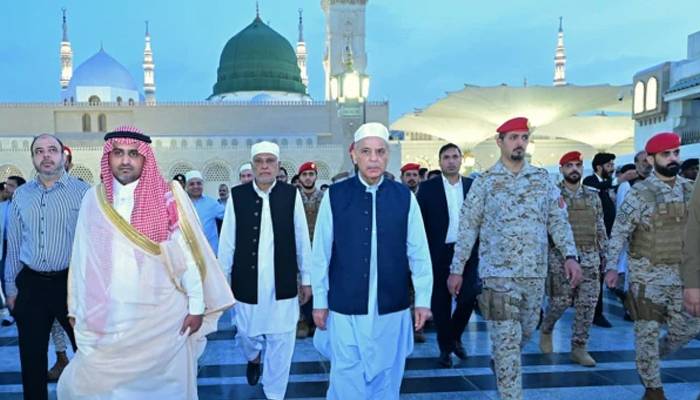 وزیراعظم کی روضہ رسول ﷺ پر حاضری،ملک وقوم کی ترقی کیلئے دعائیں