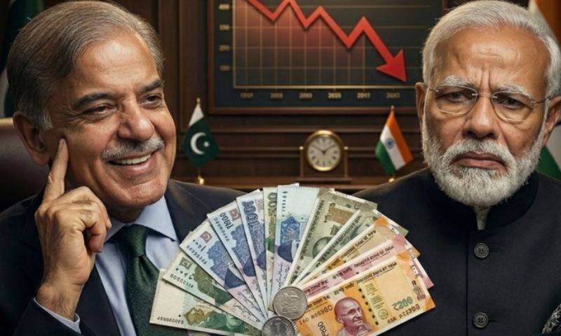 گزشتہ ایک سال کے دوران بھارتی روپیہ پاکستانی کرنسی کے مقابلے میں تقریباً 12 فیصد گر گیا