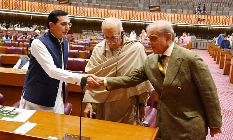 قومی اسمبلی میں شہباز شریف کی اچکزئی اور گوہر سے ملاقات، تحفظات اور مطالبات سنے