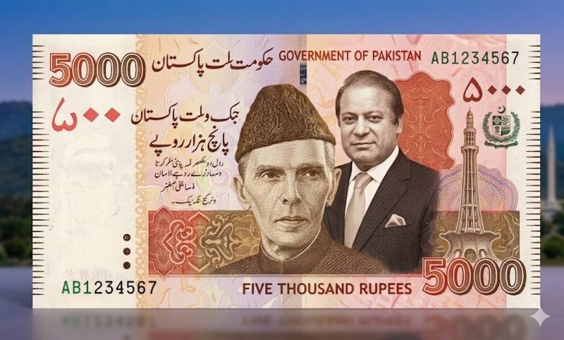 5 ہزار کے نوٹ پر قائداعظم کیساتھ نواز شریف کی تصویر شامل کرنے کا مطالبہ سامنے آگیا