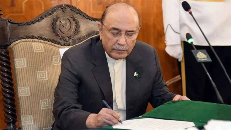 صدر زرداری کی فنانس بل 2026-27 کی منظوری، نیا بجٹ یکم جولائی سے نافذ ہوگا